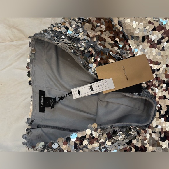 Silver sequined midi skirt - Picture 5 of 5